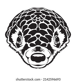 Pangolin Face Vector Iilustration In Hand Drawn Style, Perfect For Tshirt And Mascot Design 