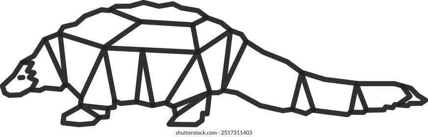 Pangolin, geometric design. Geometric vector pangolin