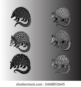 Pangolin with long tail vector logo icon