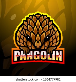Pangolin mascot esport logo design