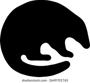 Pangolin Silhueta Vetor Curled Wildlife Creature Clipart