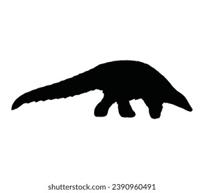 Pangolin silhouette, Pangolin Vector illustration, Pangolin isolated on white background.