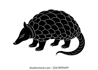 A Pangolin silhuette vector art illustration