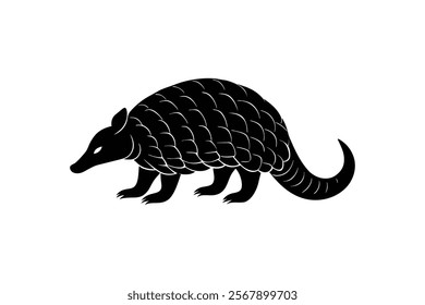 A Pangolin silhuette vector art illustration