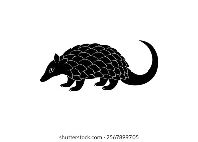 A Pangolin silhuette vector art illustration