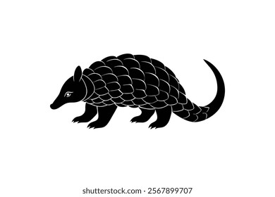 A Pangolin silhuette vector art illustration