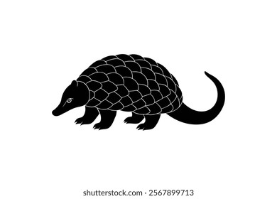 A Pangolin silhuette vector art illustration