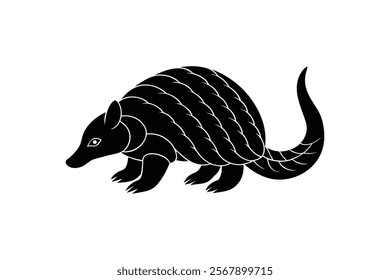 A Pangolin silhuette vector art illustration