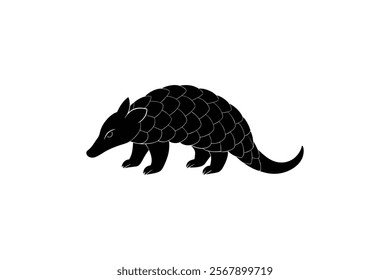 A Pangolin silhuette vector art illustration