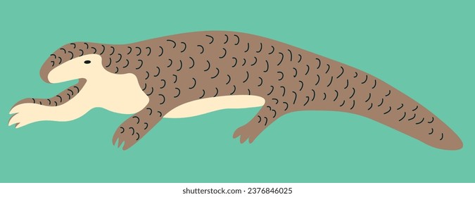 Pangolin in vector. wild animal in flat style. Template for poster logo icon for app website. Series of animal images in flat style