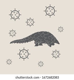 Pangolin,coronavirus,covid-19 Icon Isolated Vector Illustration