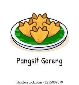 Pangsit goreng or chicken fried dumpling Indonesian food