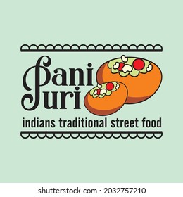 pani puri food logo vector illustration - indian street food - traditional culinary - for business mascot brand