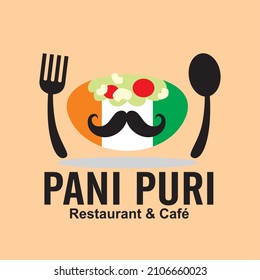 pani puri food logo vector illustration - indian street food - traditional culinary - for business mascot brand