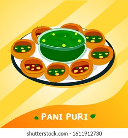 Pani puri indian mumbai street Food Vector