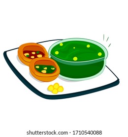 Pani Puri indian mumbai street Food Vector
