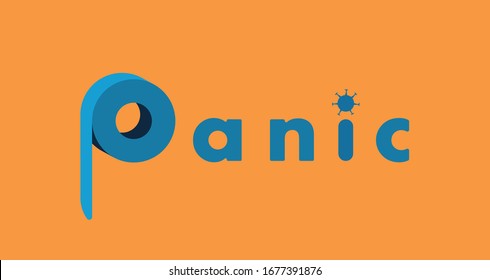 Logo de Panic 2020. Icono de la crisis mundial del Coronavirus.