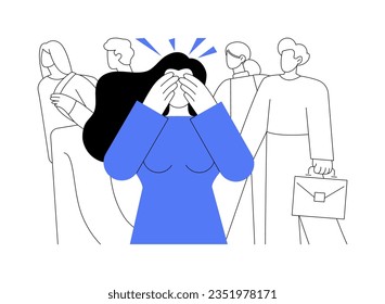 Panic attack abstract concept vector illustration. Person with panic attack in crowd, emergency psychiatry, medicine sector, anxiety disorder, sudden episode of intense fear abstract metaphor.