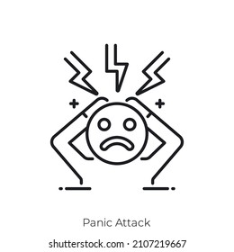 Panic Attack icon. Outline style icon design isolated on white background