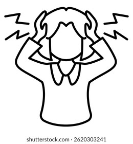 Panic Attack icon represented by panic pose Line style.