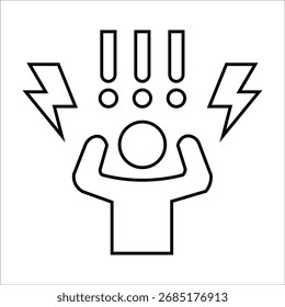 ícones de ataque de pânico. vetor de linha simples