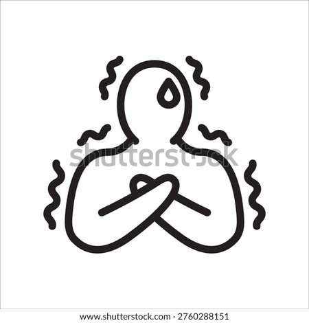 Panic Attack Line Icon – Acute Anxiety Episode Symbol