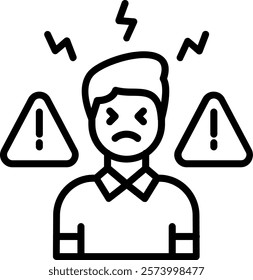 Panic Attack Line Vector Icon Design