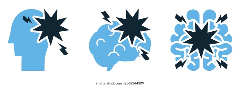 Panic Attack Psychology Icons Vector for mental health awareness and personal development.