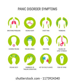 Panic attack symptoms, line icons, vector illustration. - Powered by Shutterstock - Get 15% off with code: PIKWIZARD15