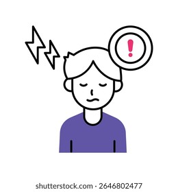 Panic Attack Vector Filled outline illustration style icon. EPS 10 file