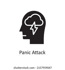 Panic Attack vector solid Icon Design illustration. Human Mentality Symbol on White background EPS 10 File
