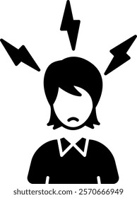 Panic attacks Icon - Black Filled Style - Social Anxiety Theme