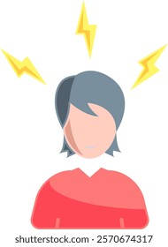 Panic attacks Icon - Flat Color Style - Social Anxiety Theme