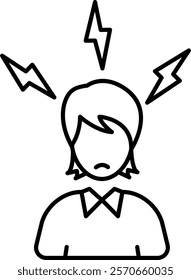 Panic attacks Icon - Line Style - Social Anxiety Theme