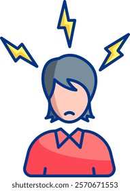 Panic attacks Icon - Lineal Color Style - Social Anxiety Theme