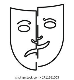 Icono del trastorno bipolar de pánico. Contorno de un icono vector de desorden bipolar de pánico para diseño web aislado en fondo blanco
