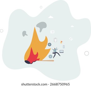pánico o agotamiento de los empleados, exceso de trabajo para terminar el trabajo dentro de la línea de tiempo, la vida y el empleo de las personas.