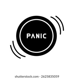 Panic button black line icon. Vector isolated element. Editable stroke.
