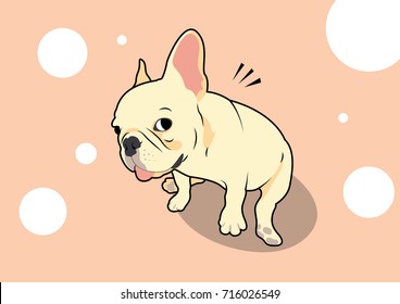 Panic Cute French Bulldog Vector. Panicked adorable French Bulldog vector: Capture the charm of a cute Frenchie in a moment of playful panic. Whimsical and endearing.