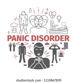 Panic Disorder Banner. Vector Illustration