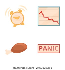 Panic disorder icons set cartoon vector. Element of human emotion. Psychological problem