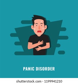 Panic disorder. Psychological disorder. Mental health illustration