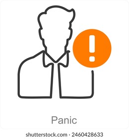 Panic and fear icon concept