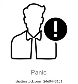 Panic and fear icon concept