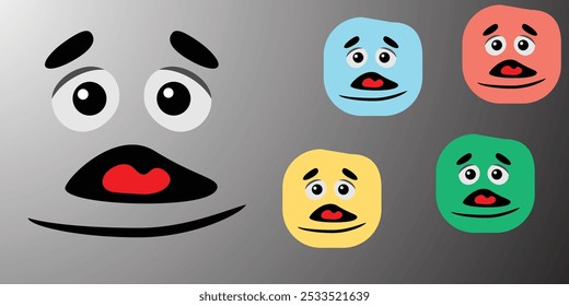 panic grimacing face, vector illustration showing panic face suitable for illustration and social media needs