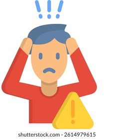 Panic Icon Flat Vector Illustration