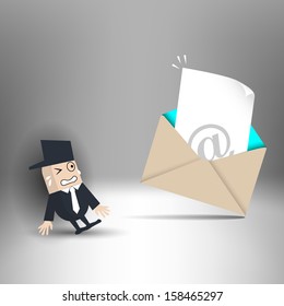 Panic man in front of bad news