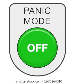 Panic mode off. Green button. Touch, push or press symbol.