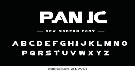 Panic modern logo beauty font alphabet. Typography elegant beautiful minimal luxury classic letter serif fonts fashion wedding vintage retro logos. vector illustration