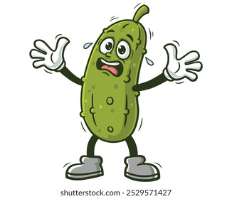 Cartoon Pickle Ilustração Mascote Vetor Personagem Clip-art Desenhado à Mão Logo Design